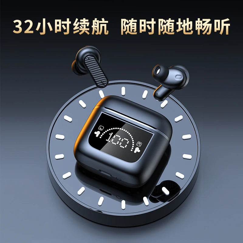 New Design ANC+ENC TWS YW05 Earphones Active Noise Cancelling Wireless Headphoness LED Screen Touch Gaming Headset