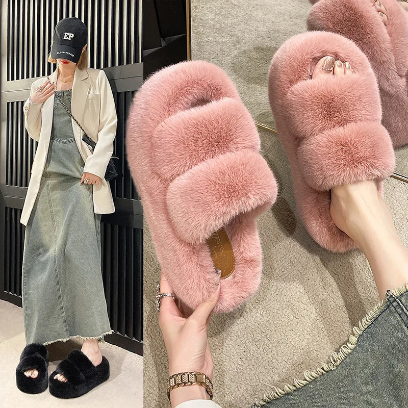 Greatslides Black Sandals for Women and Ladies,Plush House Slipper Designer Sandals Women,Custom Luxury Slippers