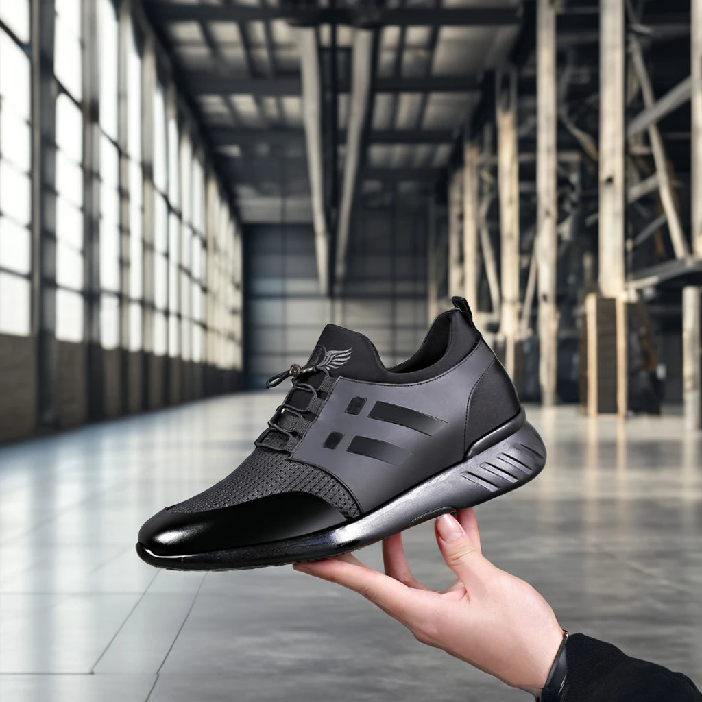 Custom Logo High Quality Breathable Running Shoes Men Casual Fashion Sneakers 8 cm Big Size GYM Trainer Footwear
