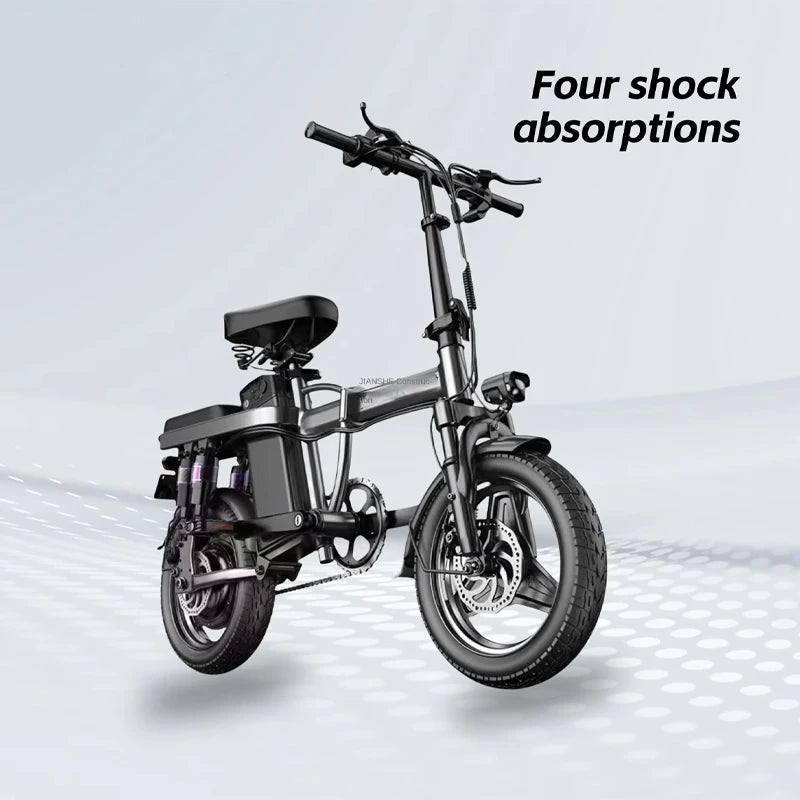 Folding Mini Electric Bicycle with 48V Lithium Battery and Rear Hub Motor