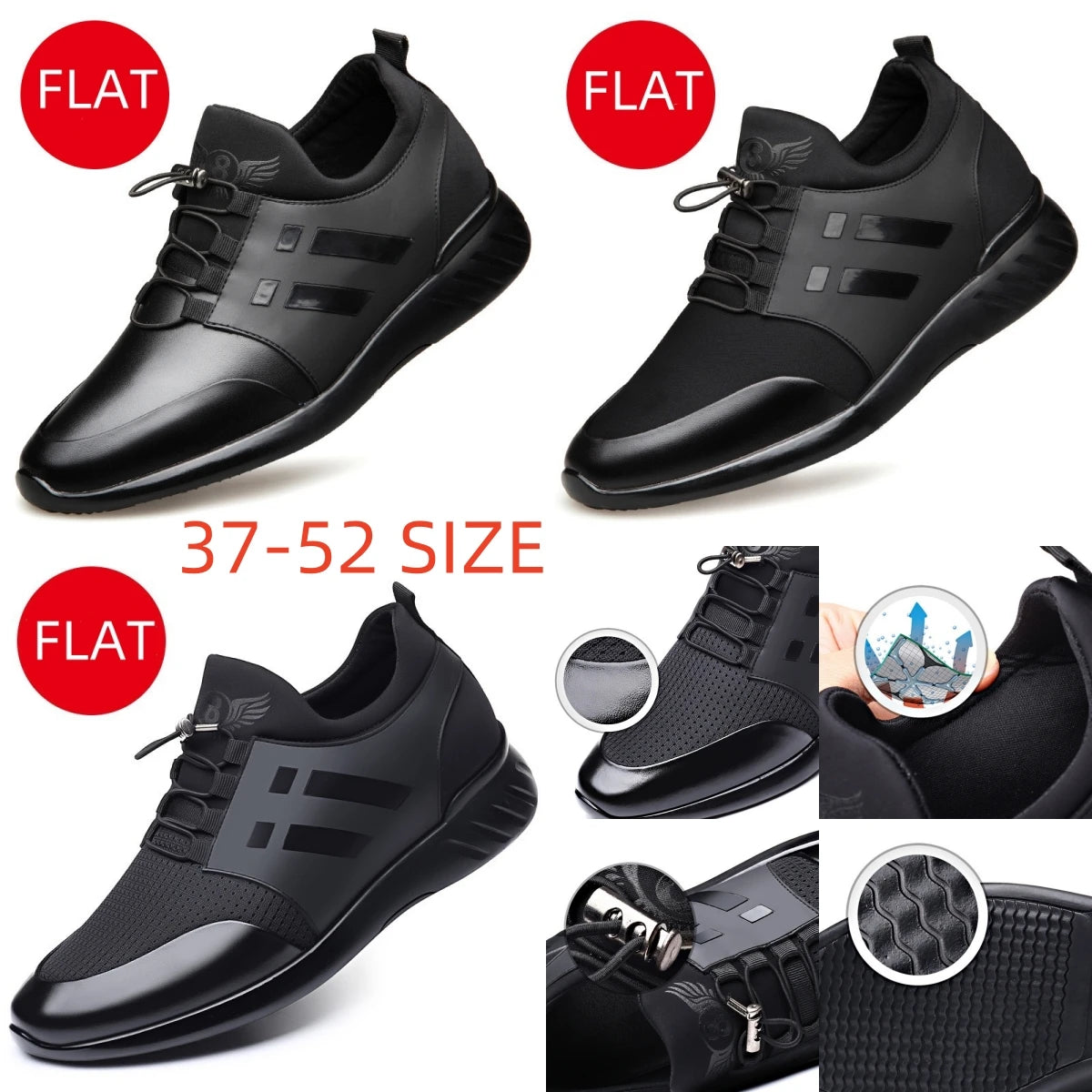 Custom Logo High Quality Breathable Running Shoes Men Casual Fashion Sneakers 8 cm Big Size GYM Trainer Footwear