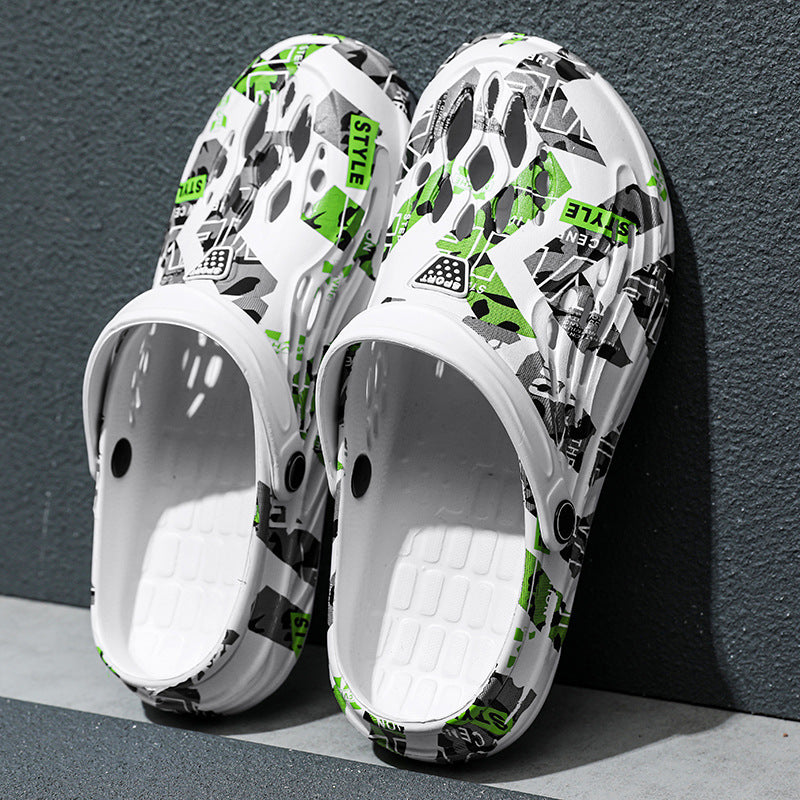 Cross-Border Large Size Sandals, Summer Clogs, Thick-Soled Men's 2026 New Model, Indoor and Outdoor Dual-Use Slippers, Beach Sandals