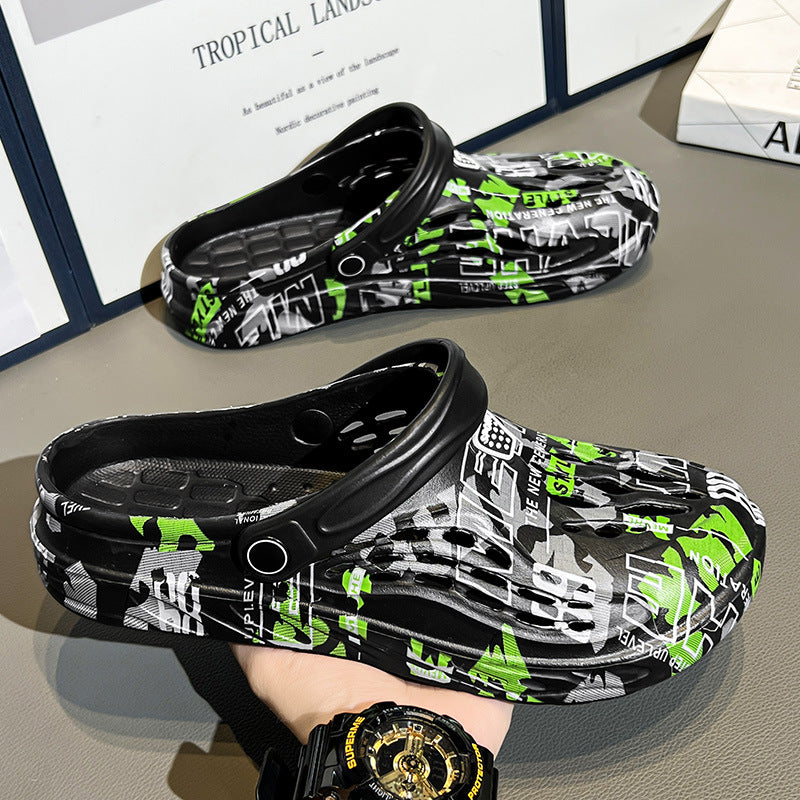 Cross-Border Large Size Sandals, Summer Clogs, Thick-Soled Men's 2026 New Model, Indoor and Outdoor Dual-Use Slippers, Beach Sandals