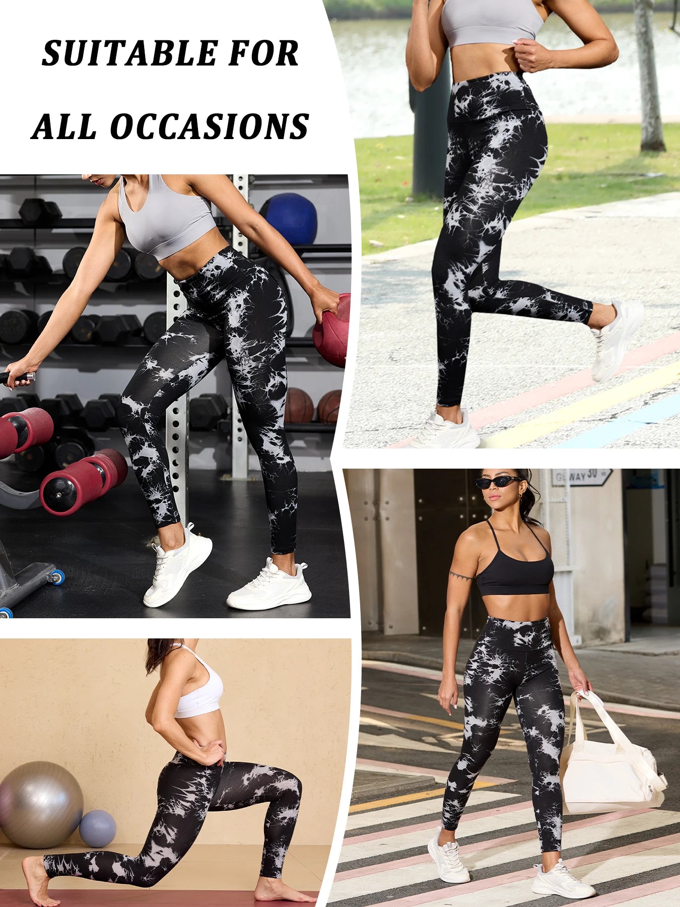Super Soft High Waisted Tie Dye Leggings for Women Yoga Running Gym No See Through Workout Athletic Tights Gym Fitness
