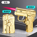 New Transformable Butane Lighter, Windproof Red Flame with RGB Lighting & Pistol/Gyro Design, Stress Relief Foldable Torch