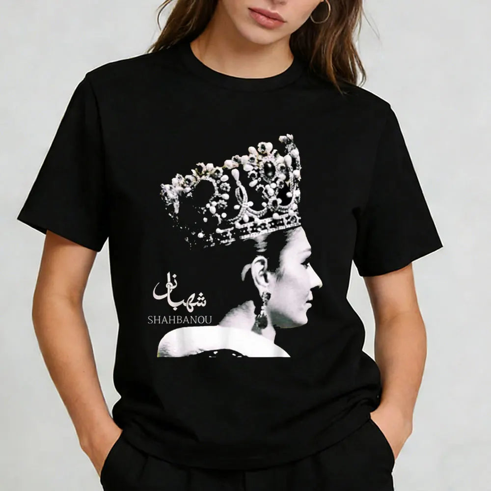 Shahbanou Farrah Pahlavi T-Shirt Retro Iranian Empress Persia Graphic Tee Casual Top for Men Women Heritage Wear Tshirt