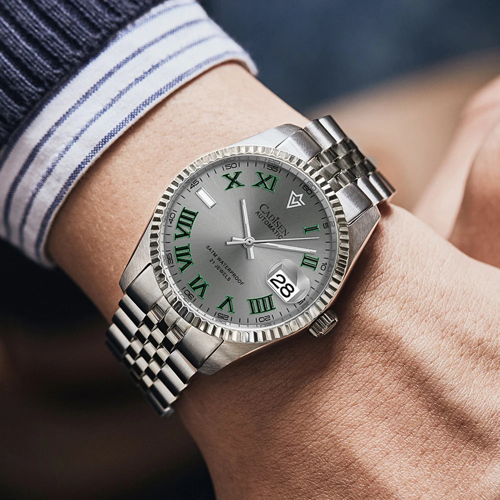 CADISEN 38mm Men's Automatic Watch with Sapphire Glass and Miyota 8215 Movement