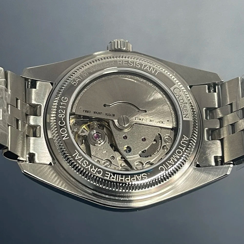 CADISEN 38mm Men's Automatic Watch with Sapphire Glass and Miyota 8215 Movement
