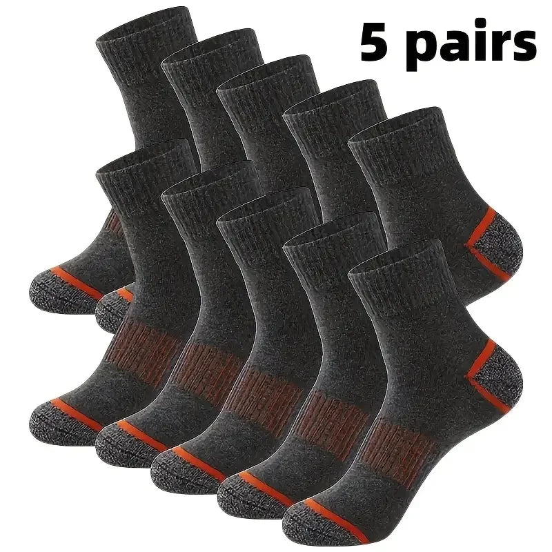 5Pairs High Quality  Men's Socks Casual Breathable Run Sports Socks  Male Cotton Socks Black Fashion Socks Men Large size38-45