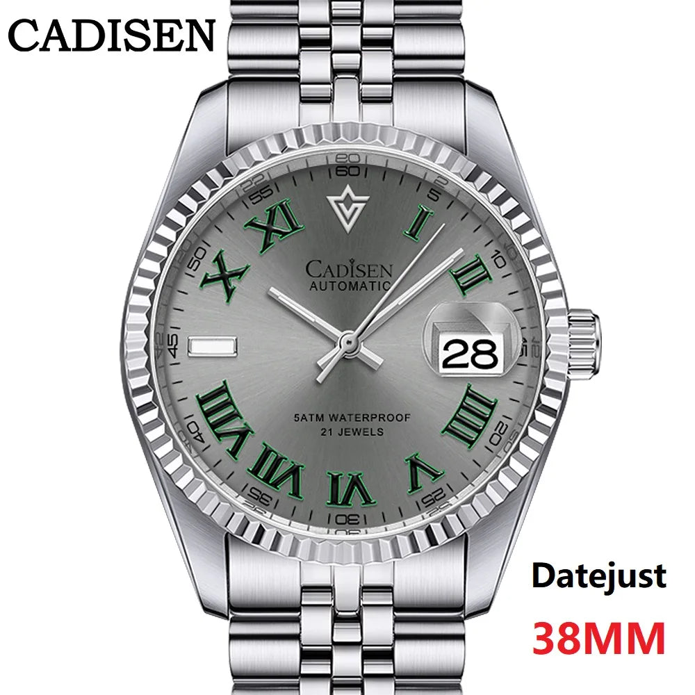 CADISEN 38mm Men's Automatic Watch with Sapphire Glass and Miyota 8215 Movement