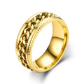 Spinning Anxiety Rings Free Shipping Items For Men Titanium Steel Rotatable Chain Fidget Joint Ring Jewelry Anillos De Hombres