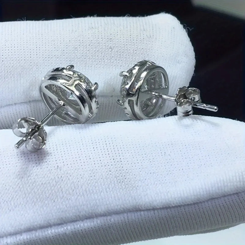 Delicate Small Round Stud Earrings Women with Shiny Cubic Zirconia Simple Versatile for Teens Fashion Jewelry