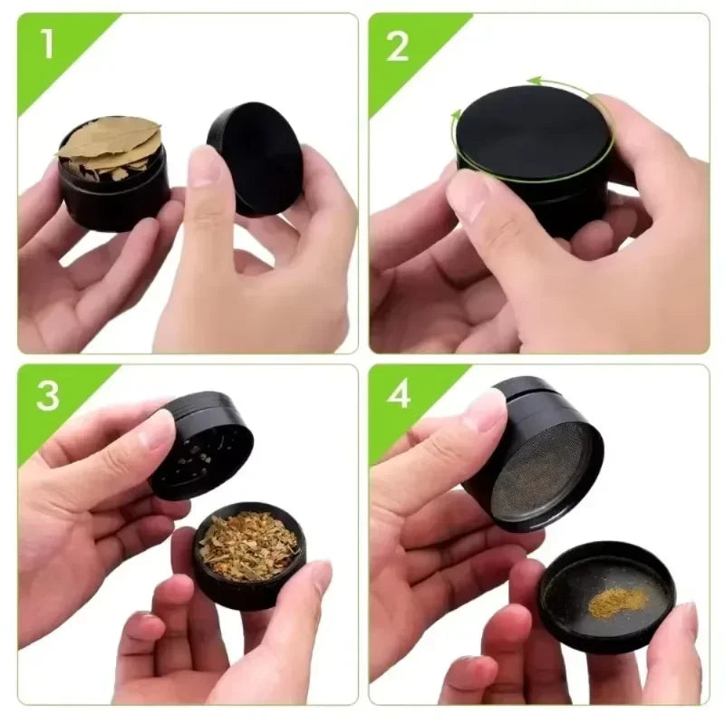 Metal Herb Grinder 4-layer Manual Spice Mill Pepper Mortar Bud Crusher Gift Grass Tobacco Grinder Smoking Cigarette Accessories