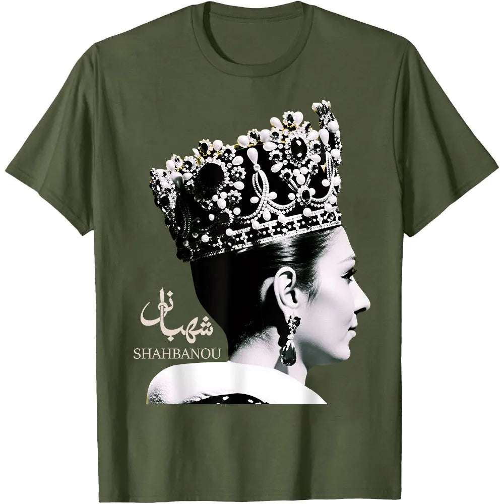 Shahbanou Farrah Pahlavi T-Shirt Retro Iranian Empress Persia Graphic Tee Casual Top for Men Women Heritage Wear Tshirt