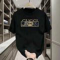 Summer 2026 New Brand Luxury Letter Pattern Printed Men's 100% Pure Cotton Short Sleeve Round Neck T-shirt