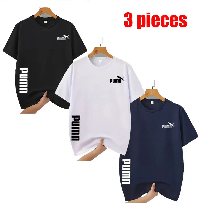 1-3 Pack Men's Quick Dry Mesh T-shirts, Casual Loose Fit Crew Neck Short Sleeve Tops for Sports & Daily Life