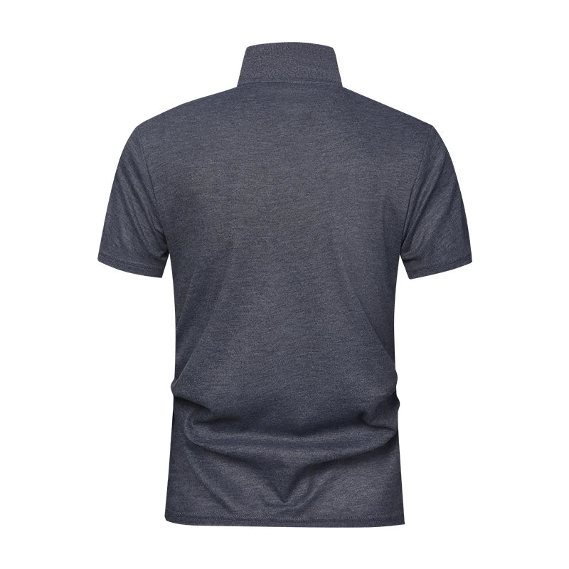 Men's Summer Polo Shirt Casual Breathable Comfortable Male T-shirt Solid Color High Quality Short Sleeve Polos T Shirt Men
