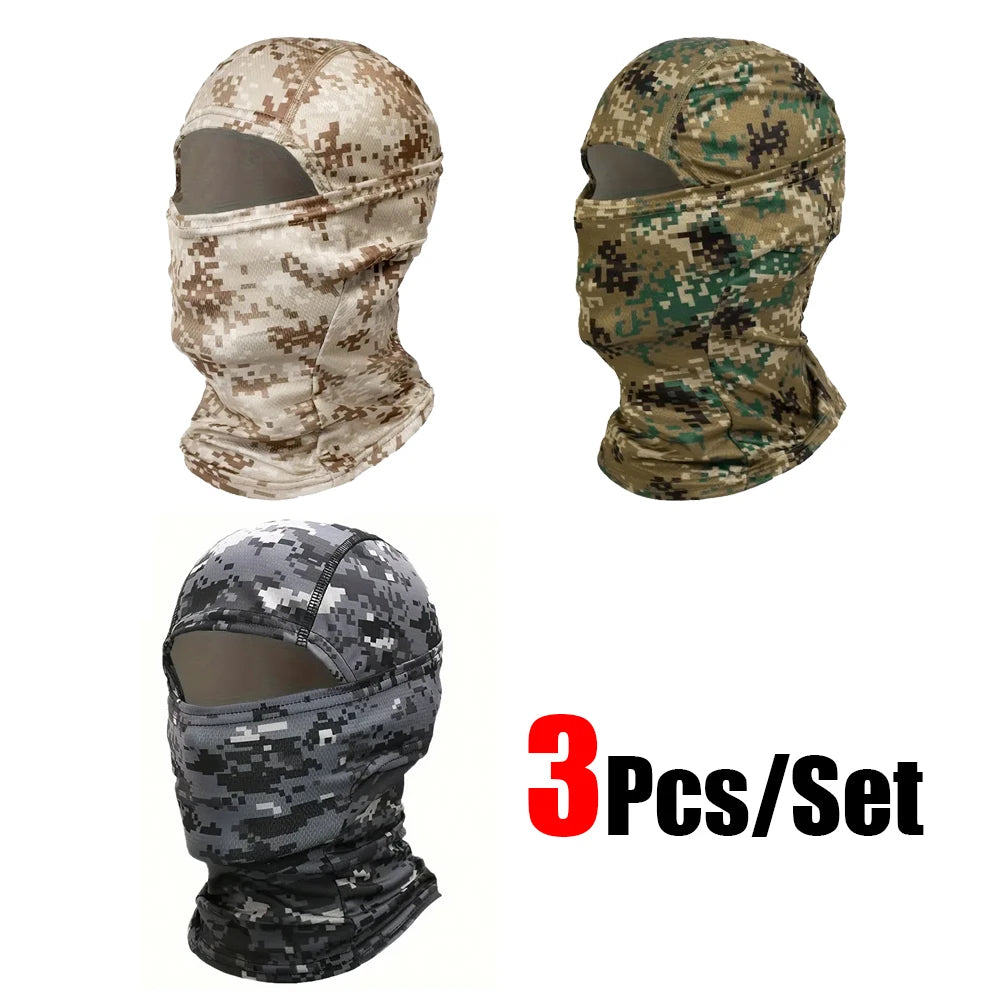 3Pcs/Set Unisex Sunscreen Breathable Balaclava Hat Men Cycling Full Face Mask Outdoor Sports Fishing Running Hiking Skiing Mask