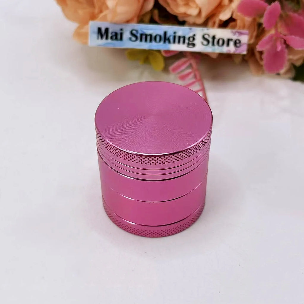 2inch Pink Herb Grinder Aluminum 4-Layer Manual Salt Mill Spice Pepper Mortar Tobacco Grass Grinder Cigarette Smoking Tool