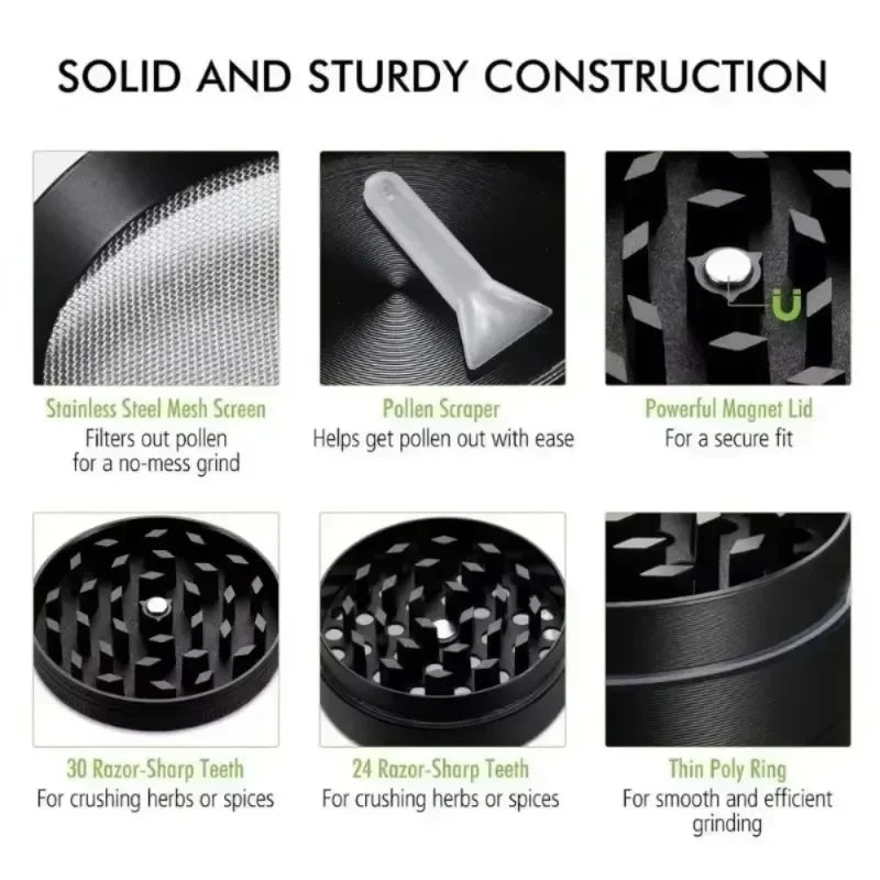 Metal Herb Grinder 4-layer Manual Spice Mill Pepper Mortar Bud Crusher Gift Grass Tobacco Grinder Smoking Cigarette Accessories