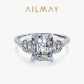 Ailmay Exquisite Luxury Rectangle 3ct  AAAAA CZ Ring 925 Sterling Silver Rings For Women Wedding Engagement Fine Female Jewelry