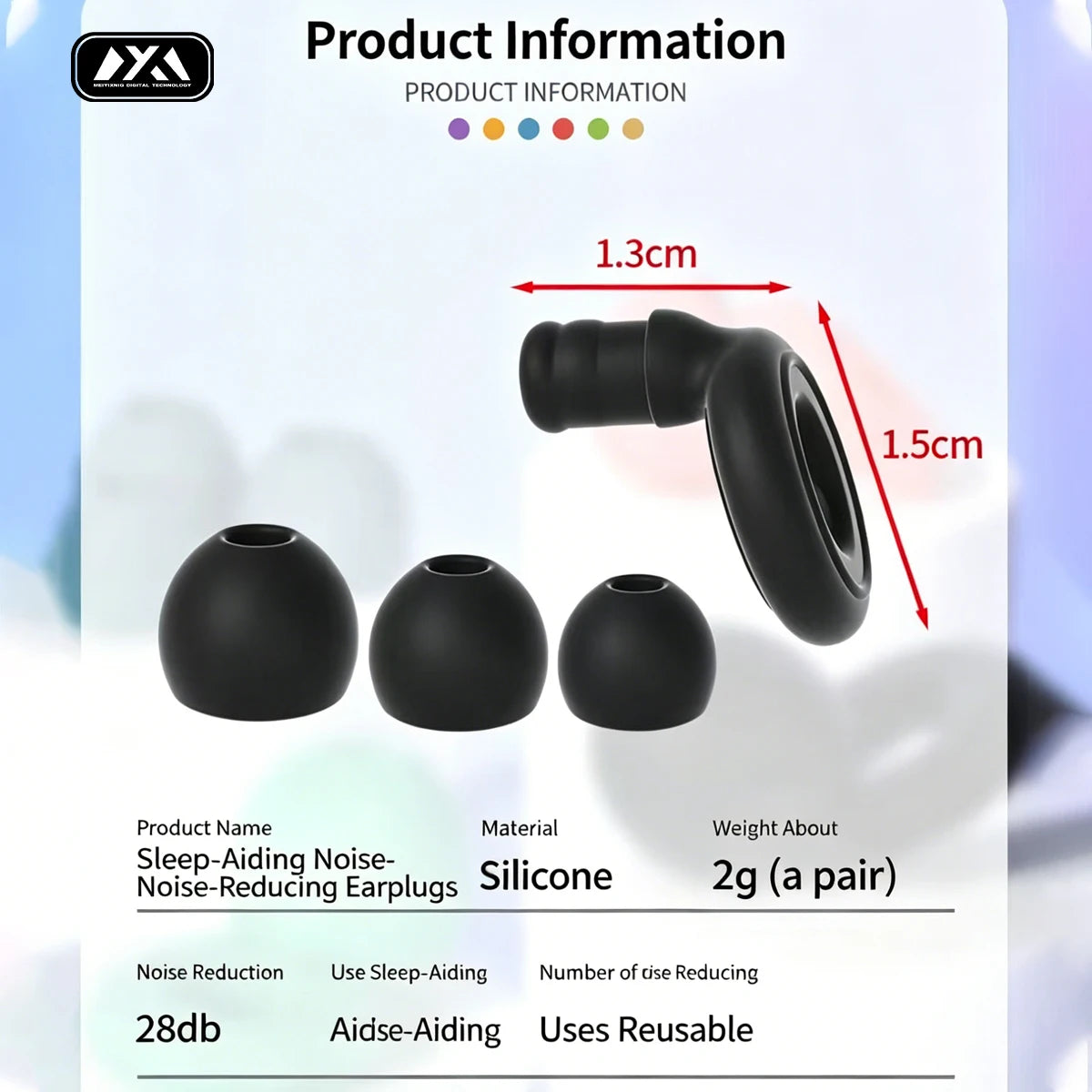 Reusable Silicone Noise Cancelling Ear Plugs for Sleep Study Work Soft Earplugs for Noise Reduction