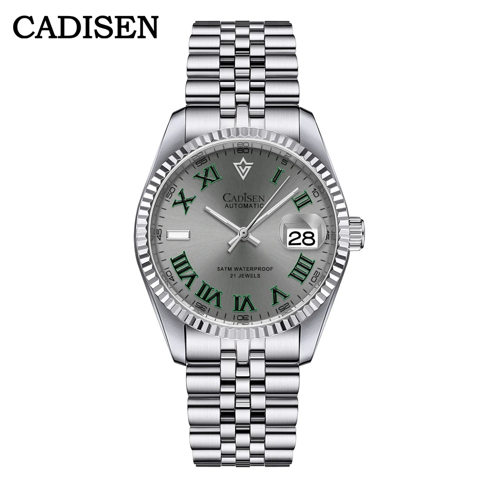 CADISEN 38mm Men's Automatic Watch with Sapphire Glass and Miyota 8215 Movement