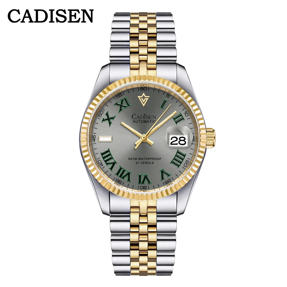 CADISEN 38mm Men's Automatic Watch with Sapphire Glass and Miyota 8215 Movement