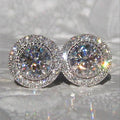 Delicate Small Round Stud Earrings Women with Shiny Cubic Zirconia Simple Versatile for Teens Fashion Jewelry