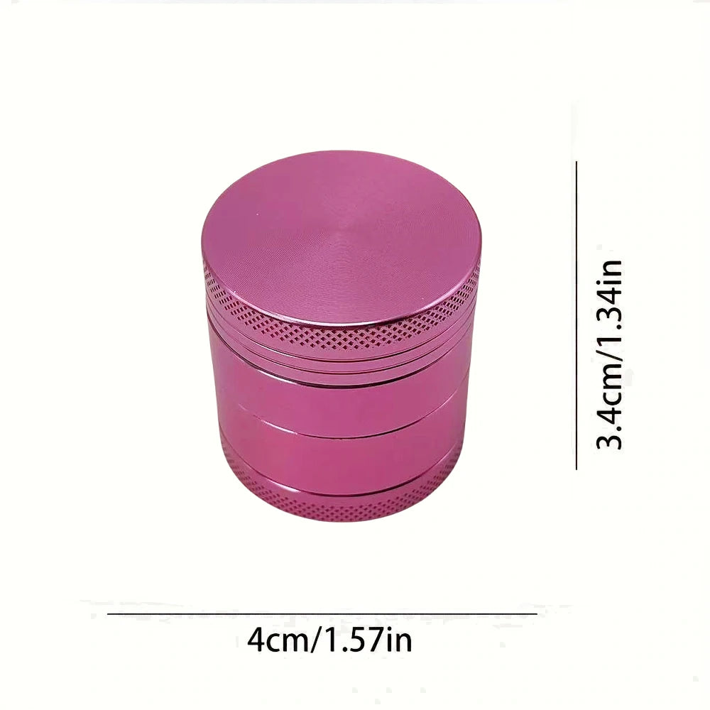 2inch Pink Herb Grinder Aluminum 4-Layer Manual Salt Mill Spice Pepper Mortar Tobacco Grass Grinder Cigarette Smoking Tool