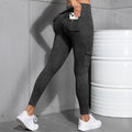 Women High Waist Yoga Gym Cargo Pocket Pant Fashion Tummy Control Athletic Pants Skinny Stretch Streetwear Sport Leggings