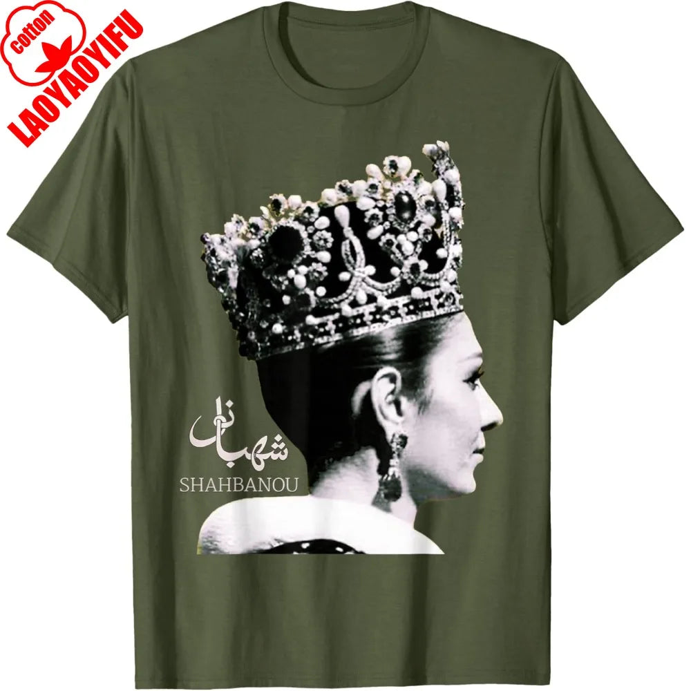 Shahbanou Farrah Pahlavi T-Shirt Retro Iranian Empress Persia Graphic Tee Casual Top for Men Women Heritage Wear Tshirt