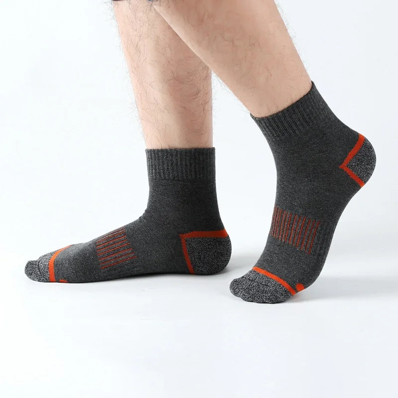 5Pairs High Quality  Men's Socks Casual Breathable Run Sports Socks  Male Cotton Socks Black Fashion Socks Men Large size38-45