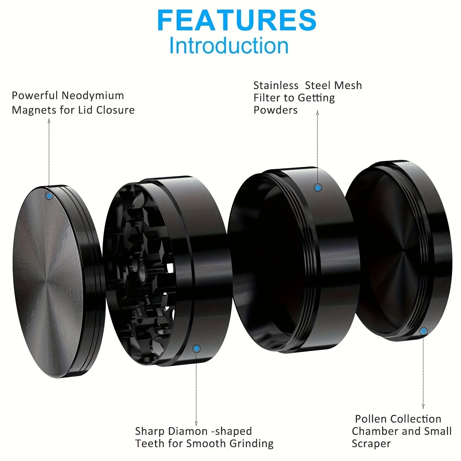 Metal Herb Grinder 4-layer Manual Spice Mill Pepper Mortar Bud Crusher Gift Grass Tobacco Grinder Smoking Cigarette Accessories