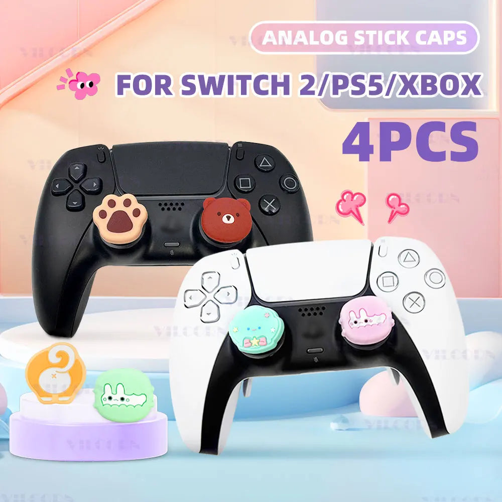 Patterned Thumb Grip Caps with Large Contact Area for Large Size Analog Sticks – Comfortable Joystick Cover for Switch2/PS5/Xbox