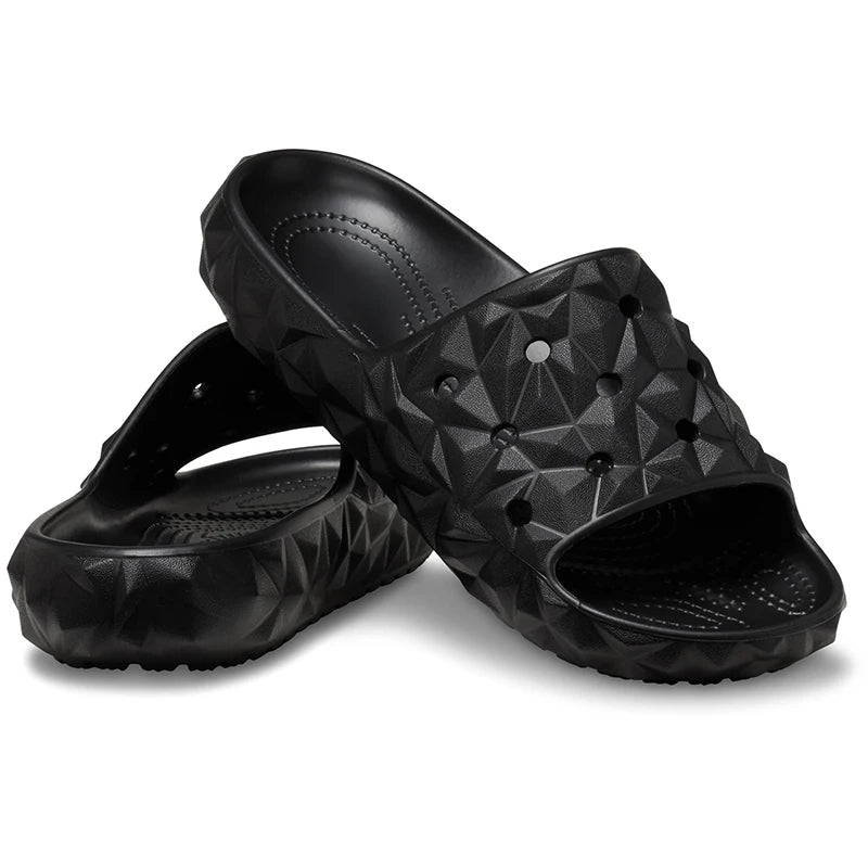 SmilePoP Men Sandals Summer New Waterproof Geometric Slide Outdoot Soft Beach Sandals Vacation Casual Couple Nonslip Home Slides