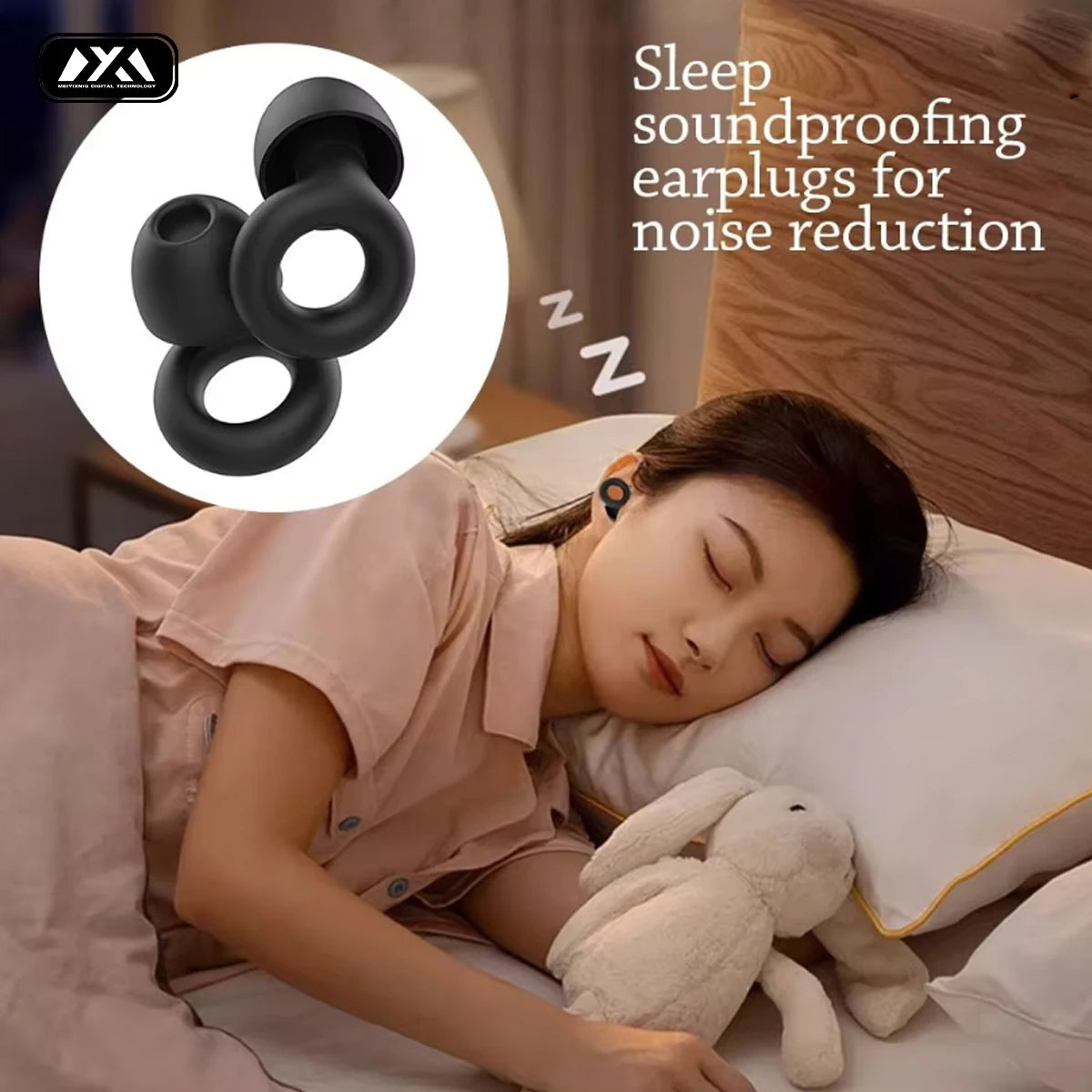Reusable Silicone Noise Cancelling Ear Plugs for Sleep Study Work Soft Earplugs for Noise Reduction
