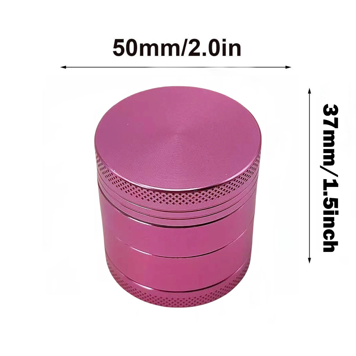 2inch Pink Herb Grinder Aluminum 4-Layer Manual Salt Mill Spice Pepper Mortar Tobacco Grass Grinder Cigarette Smoking Tool