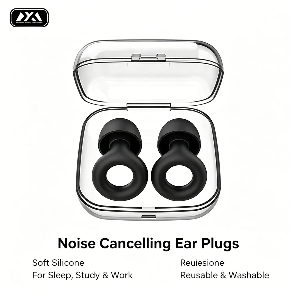 Reusable Silicone Noise Cancelling Ear Plugs for Sleep Study Work Soft Earplugs for Noise Reduction