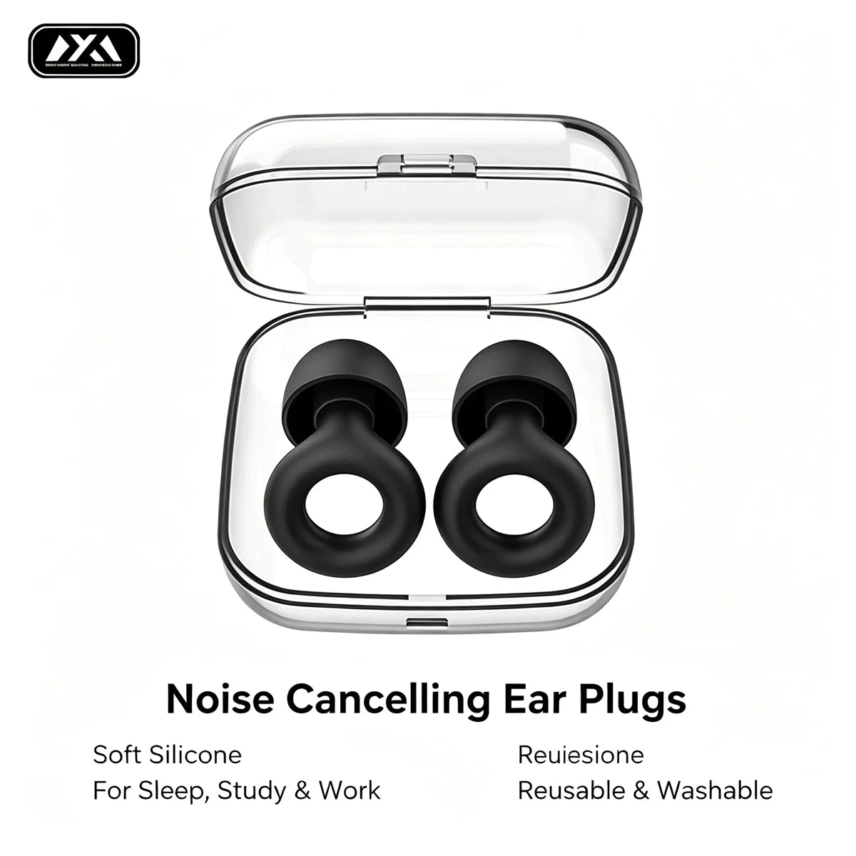 Reusable Silicone Noise Cancelling Ear Plugs for Sleep Study Work Soft Earplugs for Noise Reduction