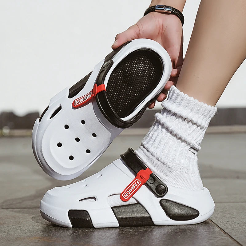 Men's Sandals, Summer Casual Beach Shoes, Lightweight Non-Slip Thick-Soled Toe-Cap Sandals