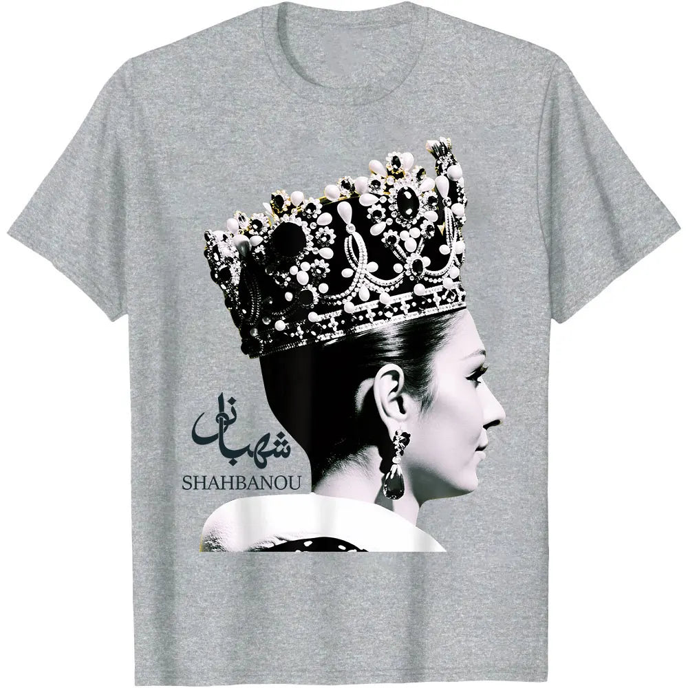 Shahbanou Farrah Pahlavi T-Shirt Retro Iranian Empress Persia Graphic Tee Casual Top for Men Women Heritage Wear Tshirt