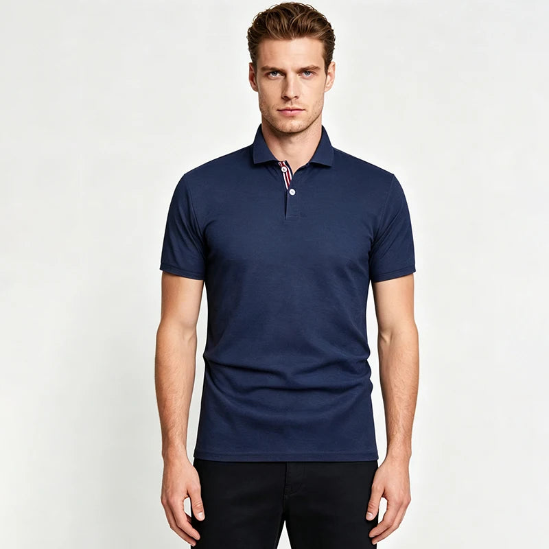 Men's Summer Polo Shirt Casual Breathable Comfortable Male T-shirt Solid Color High Quality Short Sleeve Polos T Shirt Men