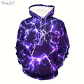 Sweatshirts for Men Cool 3D Lightning Print Fashion Hooded Sweatshirt Street Harajuku Kangaroo Pocket Long Sleeve Graphic Hoodie