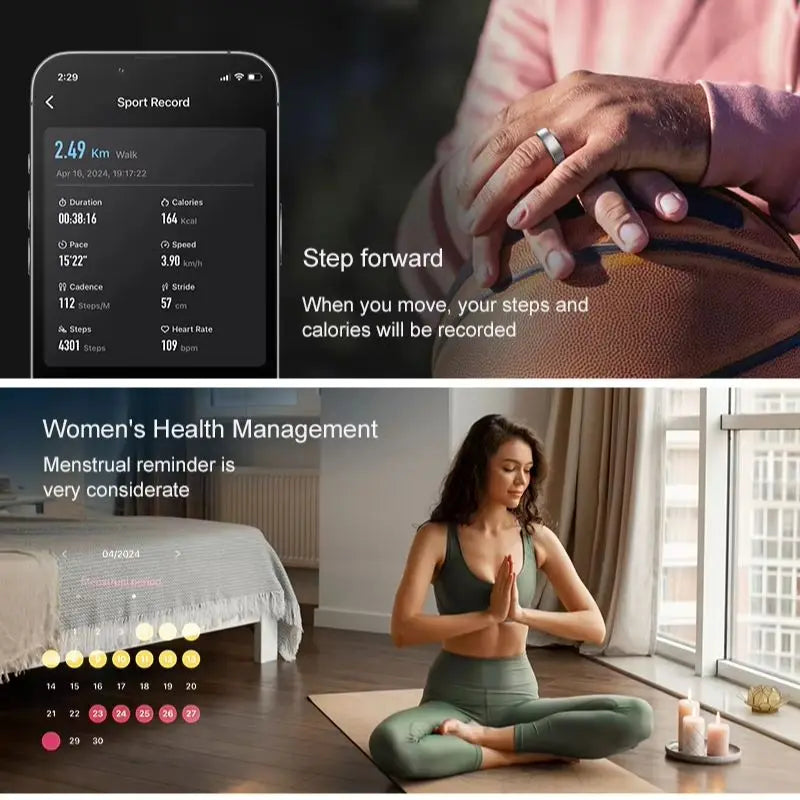 Uhoofit R10 Smart Ring with Charging Dock and Health Monitoring
