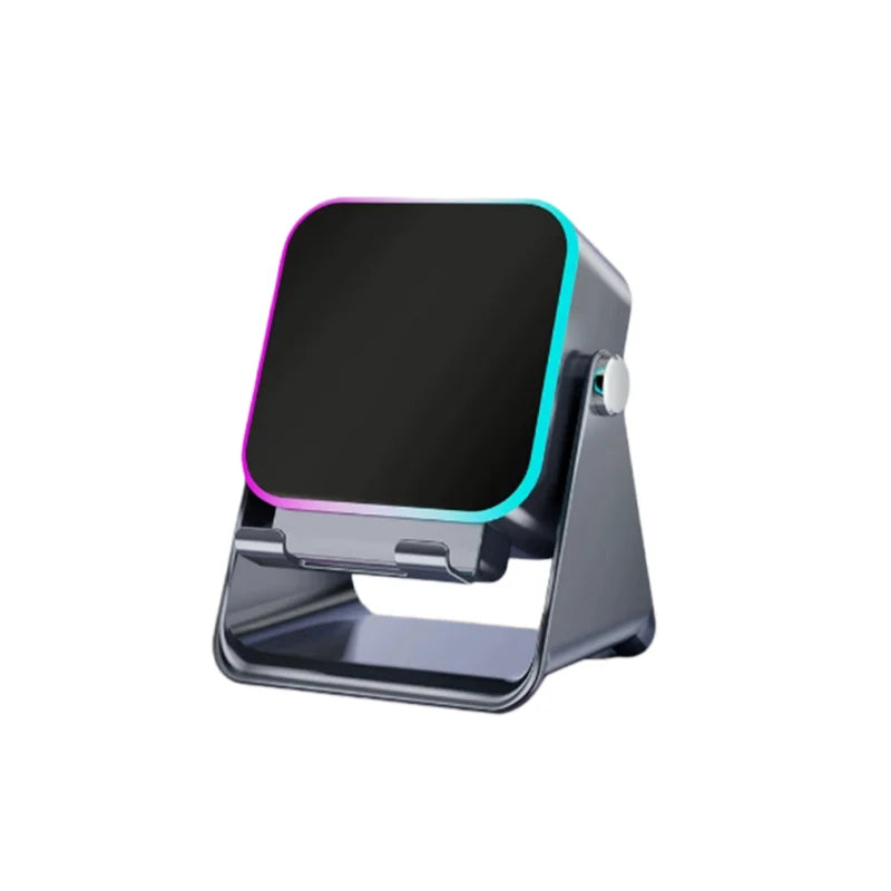 NEW 5 In 1 Auto-induction Wireless Induction Speaker 8 Mode RGB Light Phone Stand Surround Sound Portable Bluetooth Phone Holder
