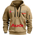 Audi 2026 Autumn/Winter New Men's Outdoor Leisure Sport Coat (with Hood Design) Printed Style - Mid-Sleeve Zippered Hooded Coat