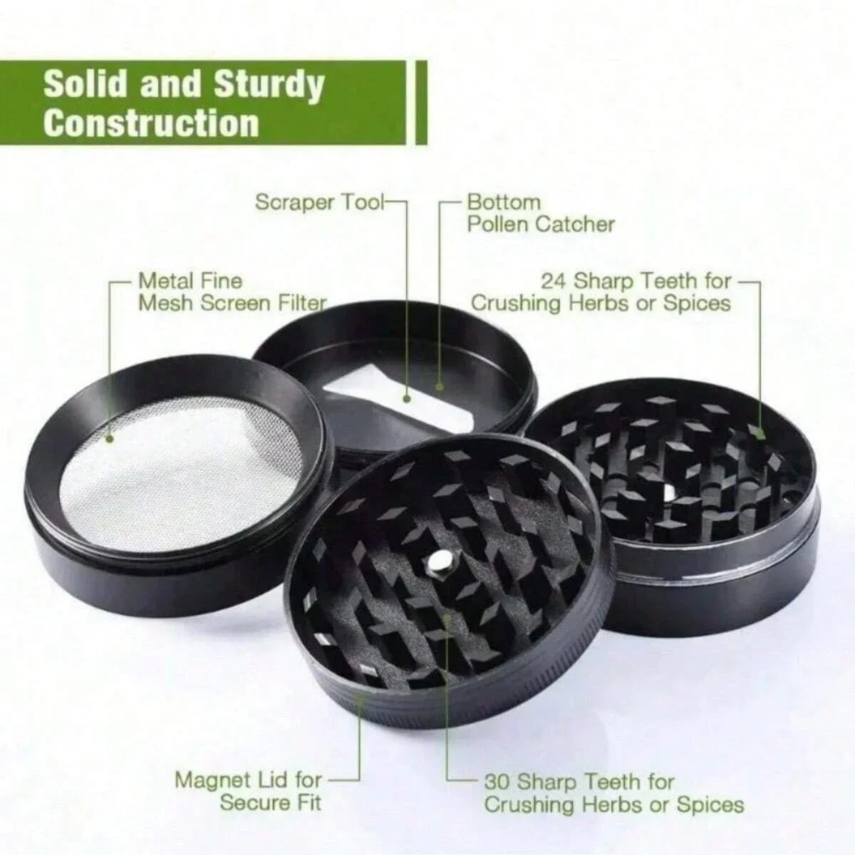 Metal Herb Grinder 4-layer Manual Spice Mill Pepper Mortar Bud Crusher Gift Grass Tobacco Grinder Smoking Cigarette Accessories
