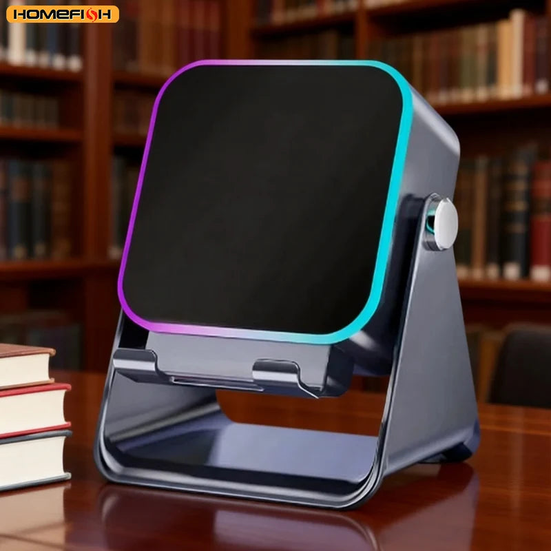 NEW 5 In 1 Auto-induction Wireless Induction Speaker 8 Mode RGB Light Phone Stand Surround Sound Portable Bluetooth Phone Holder