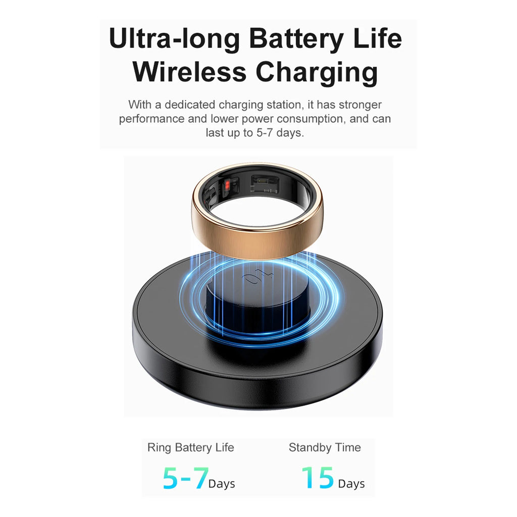 Uhoofit R10 Smart Ring with Charging Dock and Health Monitoring